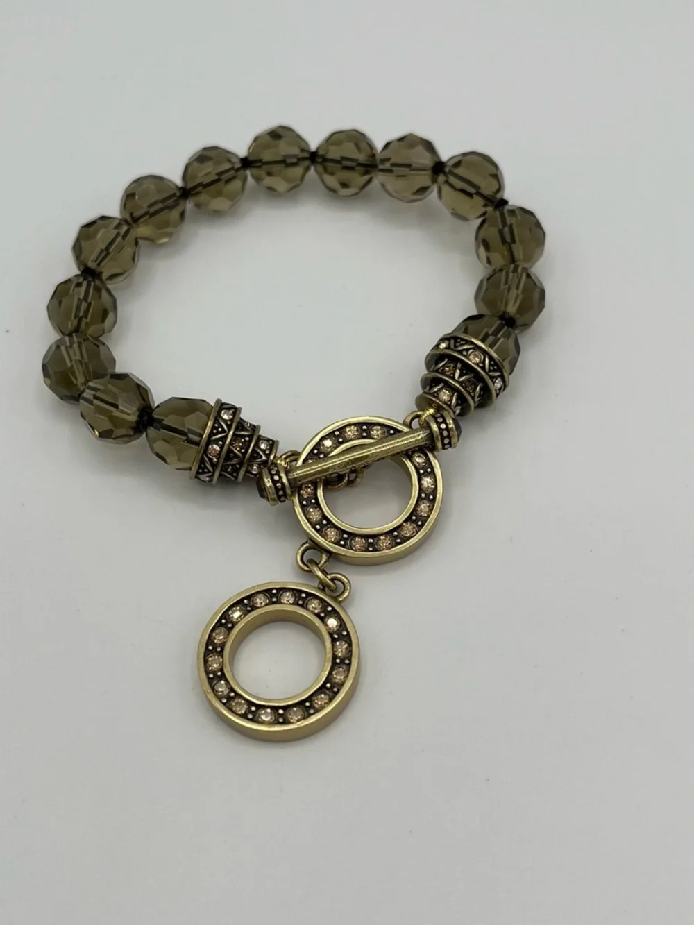 Complete 4-Piece Heidi Daus Classic Edition Swarovski Crystal Taupe Beaded Jewel